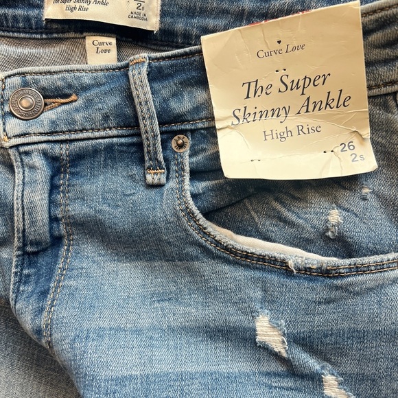 Abercrombie & Fitch Skinny Ankle Jeans High Rise Light Wash Distressed Size 26 S - Picture 3 of 6